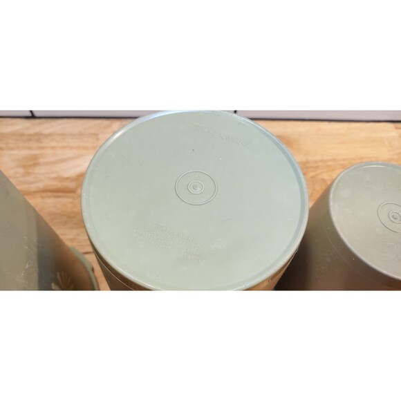 Vintage Tupperware Avocado Green Nesting Canisters With Matching Lids, Set Of 3 - Picture 16 of 16